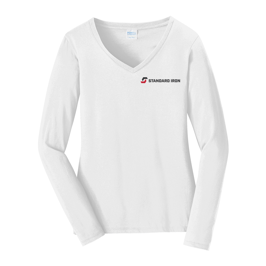 Port & Company Ladies Long Sleeve Fan Favorite V-Neck Tee