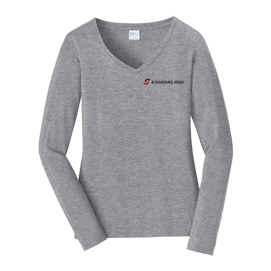 Port & Company Ladies Long Sleeve Fan Favorite V-Neck Tee